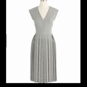 J. Crew Pleated Wool A line Dress Light Grey